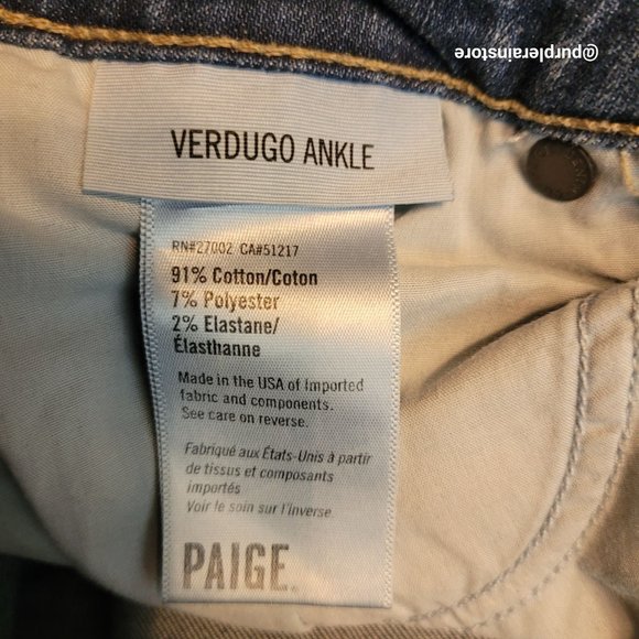 Paige Jeans 29 Verdugo Ankle Skinny Mid Rise Raw Hem Medium Light Wash Stretch - Picture 5 of 12